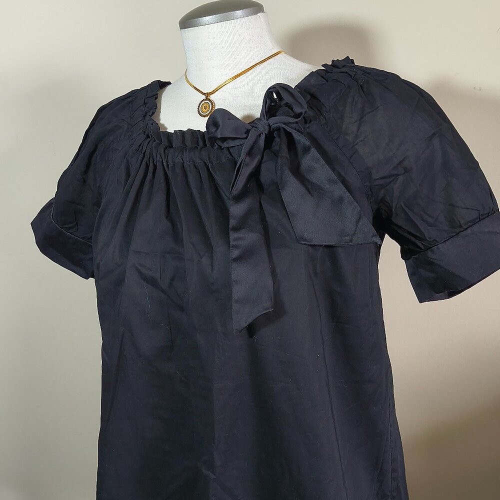Black Puff Minidress/Blouse